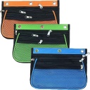 3ct Assorted 3-Pocket Expanding Pencil Pouches