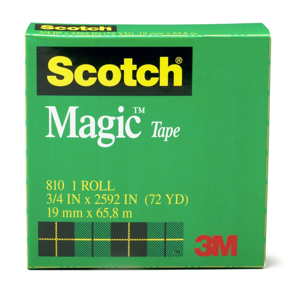 Scotch® Magic™ Tape 810, 3/4" x 1296", Single roll,3/4" x 1296", Single roll 