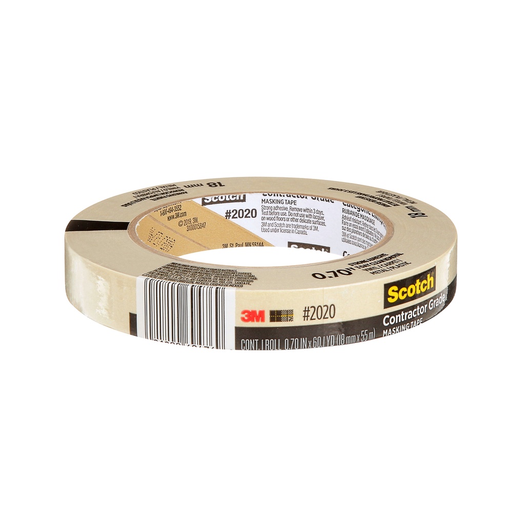 3M™ General Purpose Masking Tape Roll, Tan,3/4" x 60 yds, Single Roll 