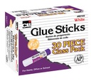 Charles Leonard® Clear Glue Sticks — .28 oz, Class Pack of 30