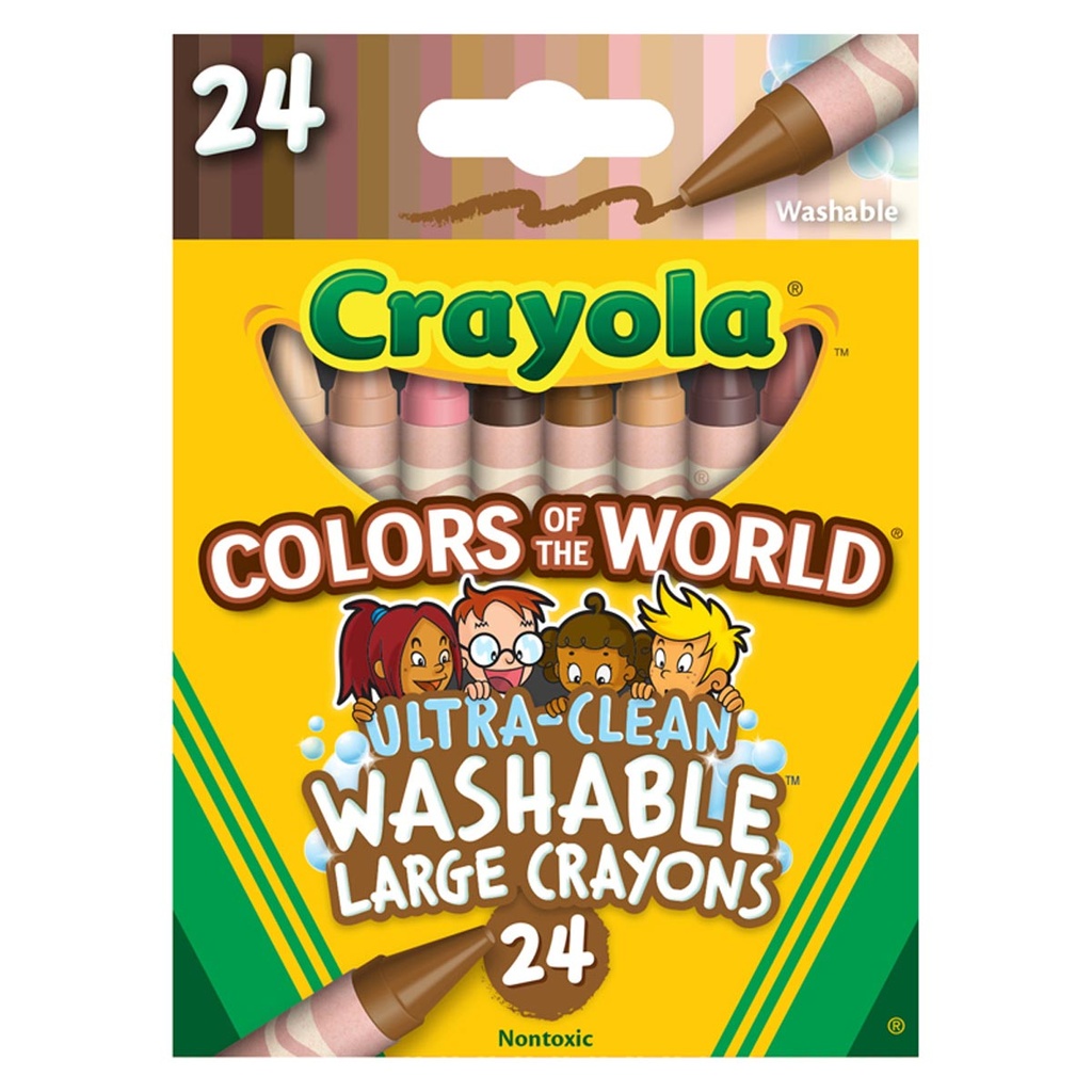 Large Crayons, Colors of the World, 24 Count