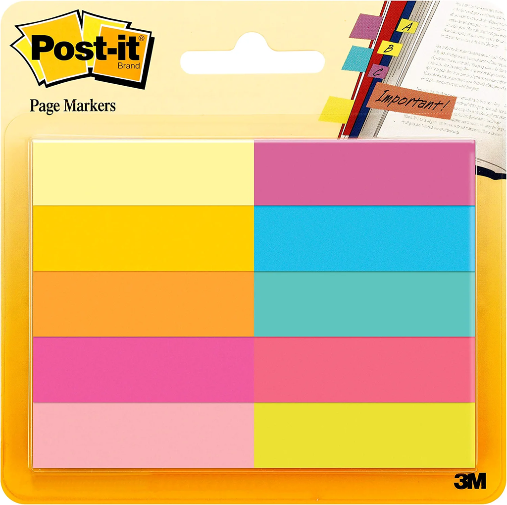 Page Markers, 50 Sheets/Pad, 10 Pads/Pack