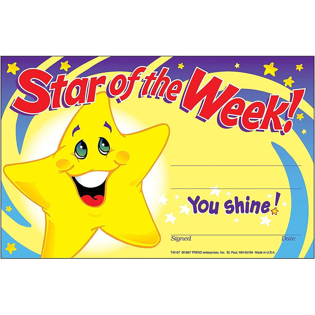 30ct Star of the Week Recognition Awards
