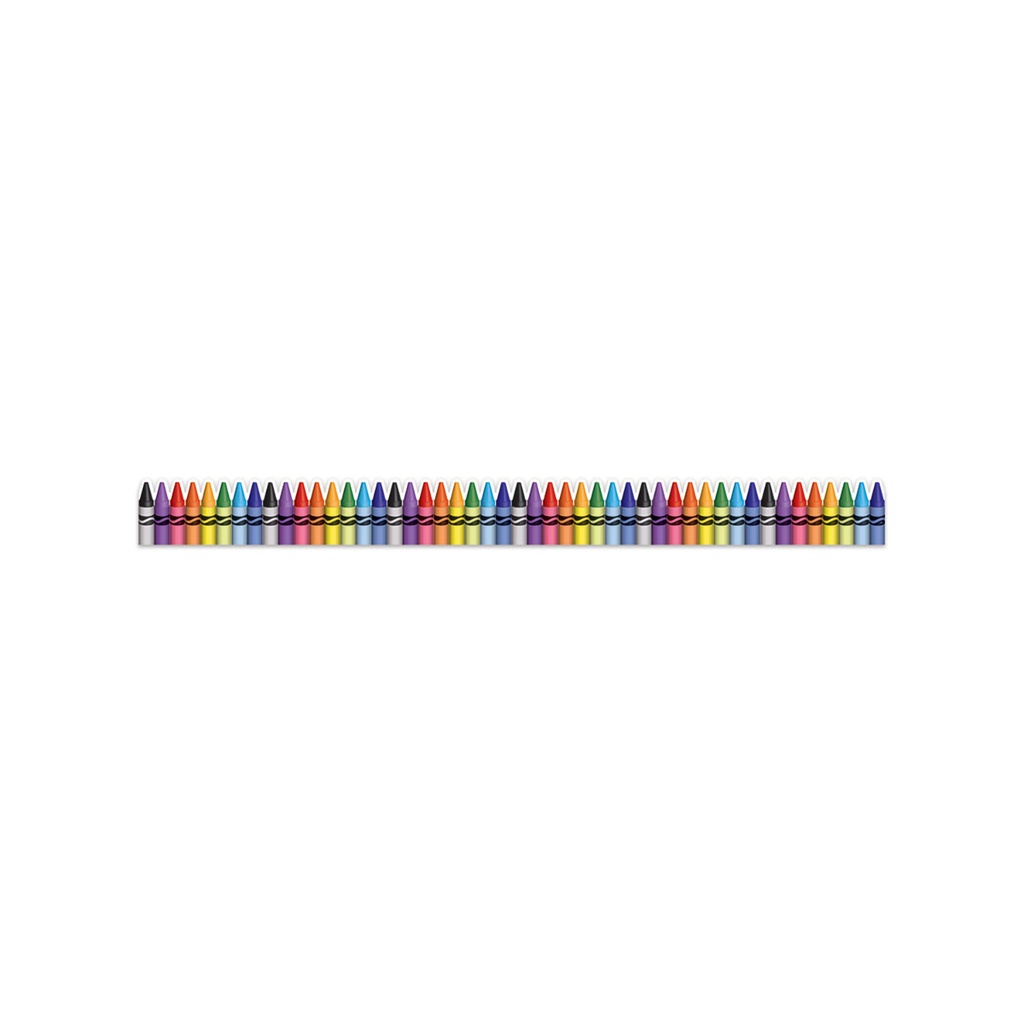 Eureka® Crayola® Crayons Extra Wide Deco Trim — 3-1/4" × 37" Strips, 12/Pack (37 ft)
