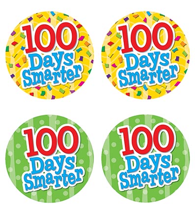 32ct 100 Days Smarter Wear Em Badges