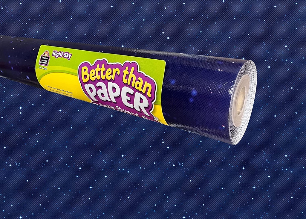 Teacher Created Resources® Better Than Paper Bulletin Board Roll, Night Sky, 4-Pack, Reusable Bulletin Board Backdrop