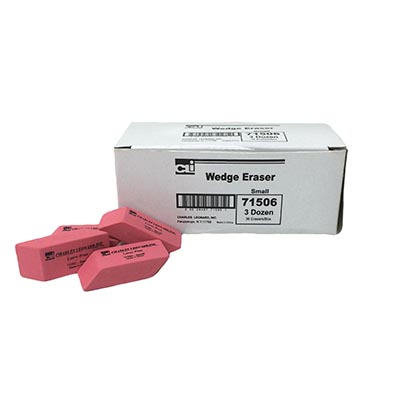36ct Small Pink Synthetic Wedge Erasers