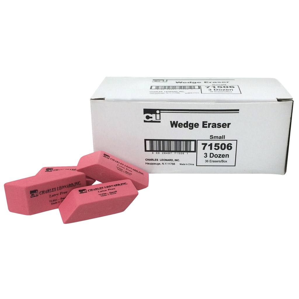 CLI™ Synthetic Wedge Erasers, Small, Pink — Replace pencil marks cleanly