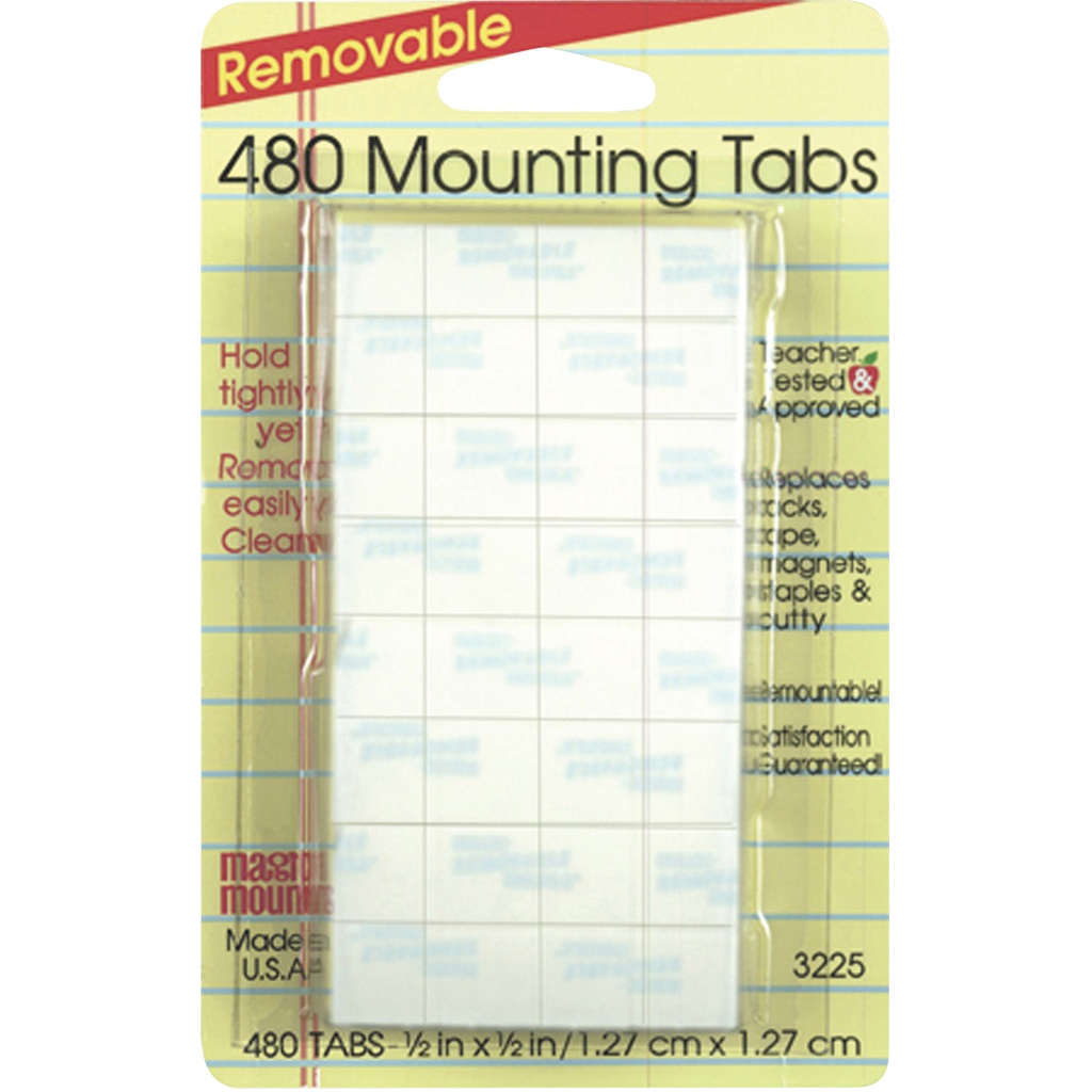 480ct 1/2" x 1/2" Removable Mounting Tabs Pack