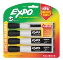 4ct Black Chisel Tip Expo Magnetic Dry Erase Markers