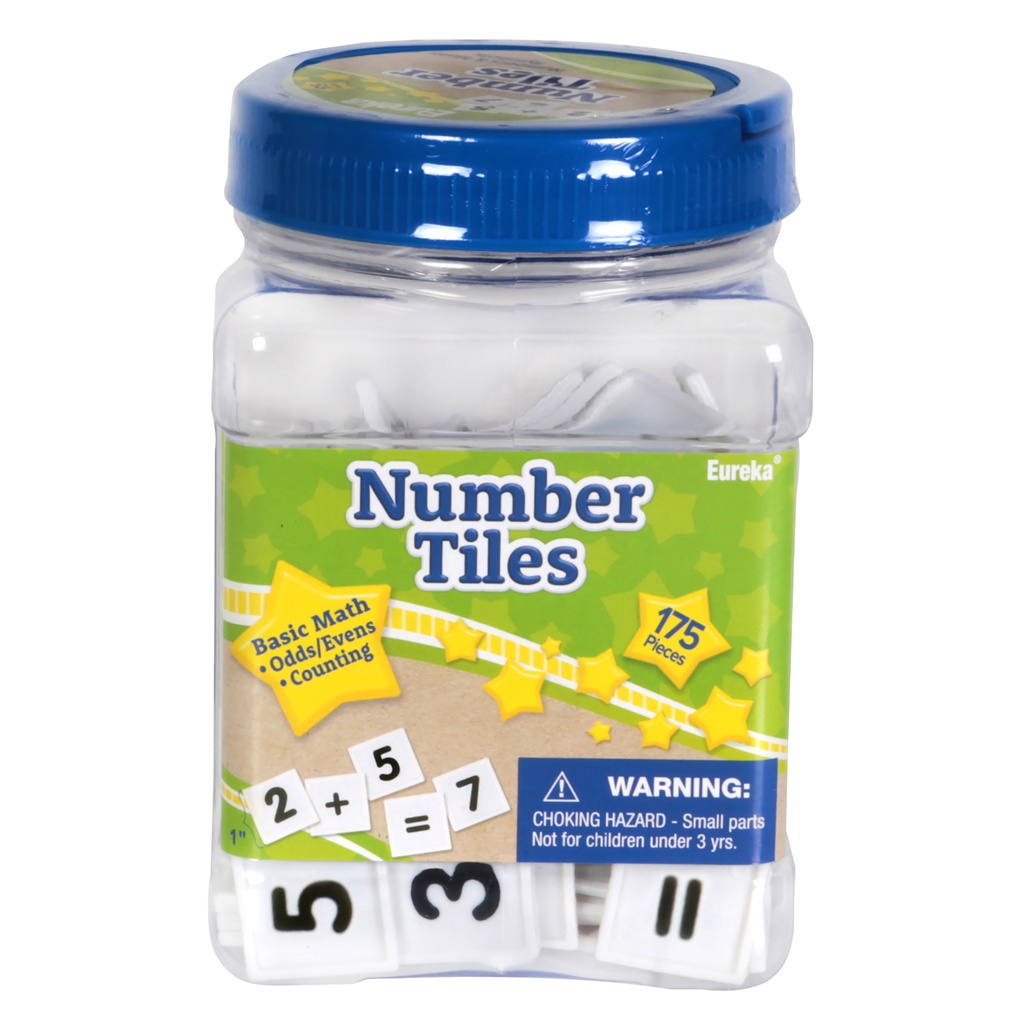 Eureka® Tub of Number Tiles Manipulatives — Hands-on counting and basic operations practice