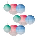 Watercolor Hanging Paper Lanterns, Assorted Colors & Sizes, 3 Per Pack, 3 Packs