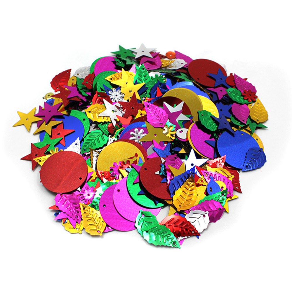 Charles Leonard® Sequins & Spangles, 4 oz Resealable Bag