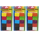 Ashley Productions® Non‑Magnetic Mini Whiteboard Erasers, Assorted — 3 Packs (30 mini erasers)
