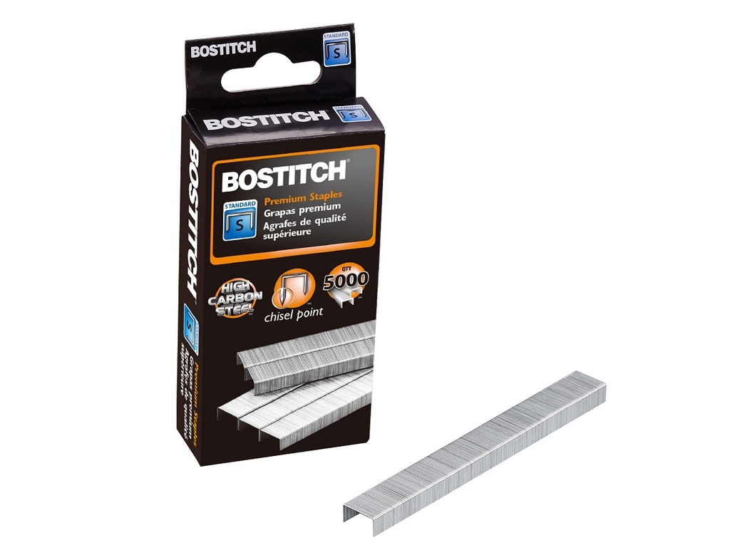 Bostitch Office® Premium Standard Staples, 1/4" Leg, 5,000/Box (SBS191/4CP) — Standard staples for everyday classroom and office stapling