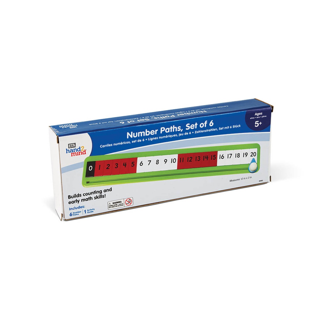 hand2mind® Number Paths, Set of 6 — Rekenrek-aligned number path practice for K–2