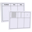 Didax Write‑On/Wipe‑Off Base Ten Mats, 9" x 12"  (each), Set of 10 