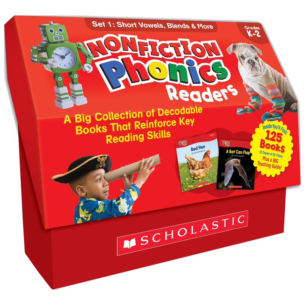 Scholastic® Nonfiction Phonics Readers: Set 1 — 125 Books + Teaching Guide