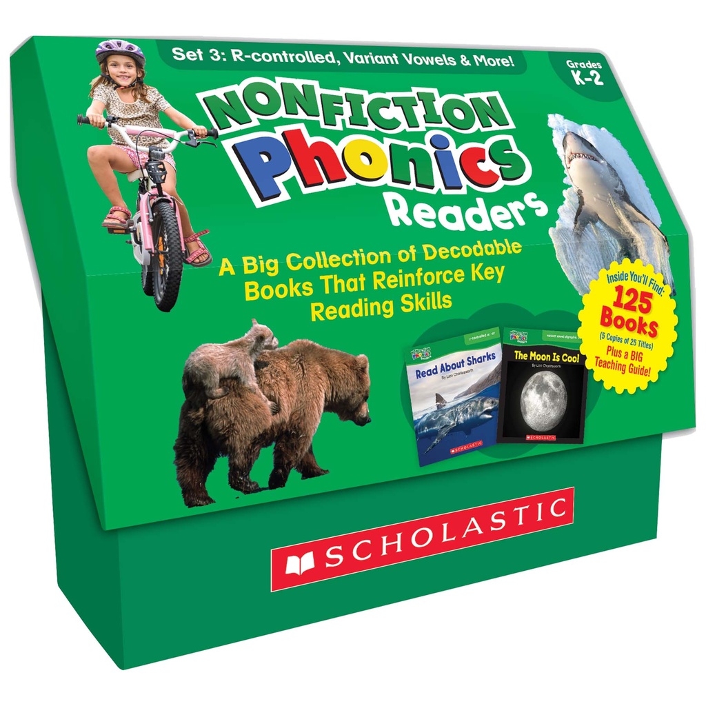 Scholastic® Nonfiction Phonics Readers: Set 3 — 125 Books + Teaching Guide