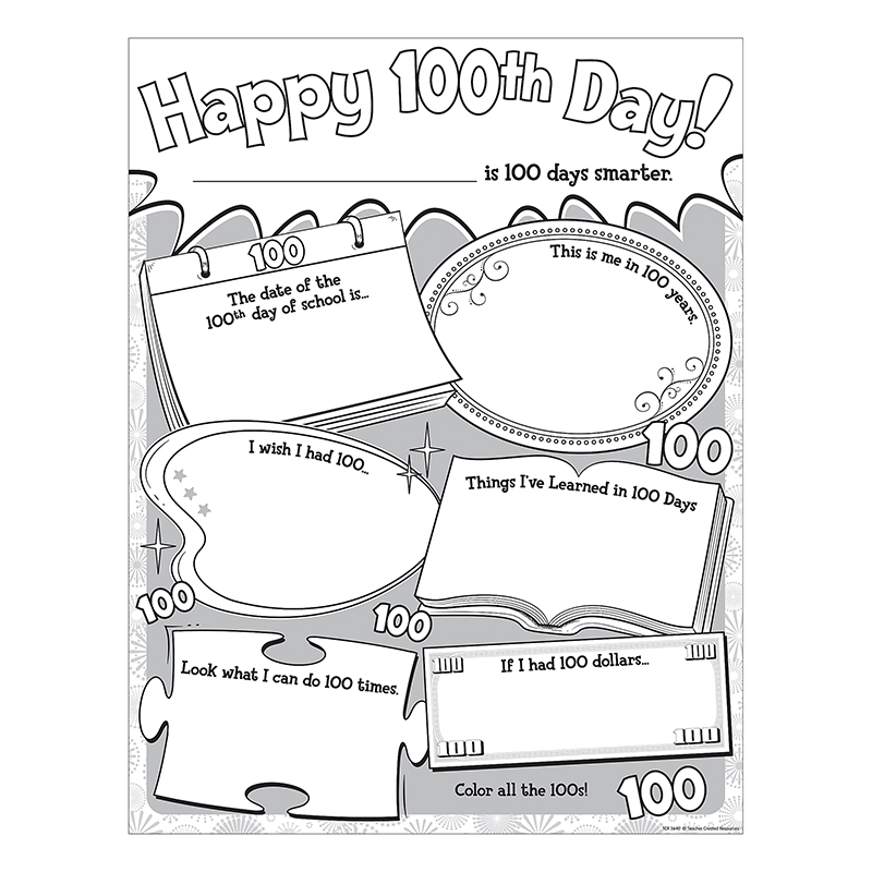 TCR Happy 100th Day Poster Pack — 32 student posters, 17″×22″