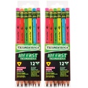 Ticonderoga® My First® Tri‑Write™ Wood‑Cased Pencils, Neon Assorted, 12/Pack (2 Packs),13/32" diameter, 24 pencils (2 packs of 12) 