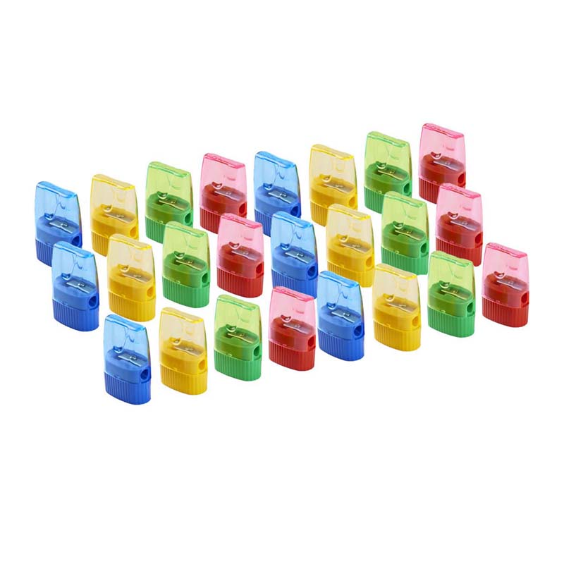 Charles Leonard® Cone‑Style Sharpeners with Receptacle — 24‑Pack