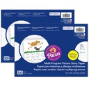 Multi-Program Picture Story Paper, 5/8" Ruled, White, 12" x 9", 500 Sheets Per Pack, 2 Packs