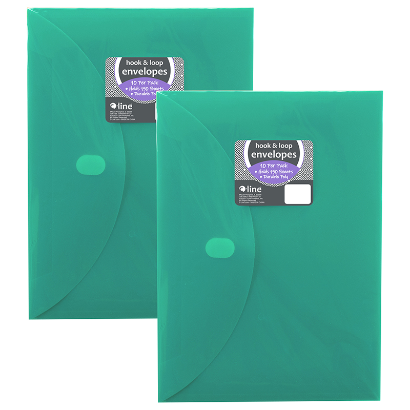 C‑Line® XL Poly Envelopes (2‑Pack) — Side‑load letter organizers