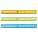 Plastic Ruler, 12", Translucent, Assorted Colors, Pack of 36