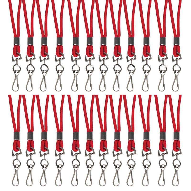 Standard Lanyard, Red, Swivel Hook, Pack of 24