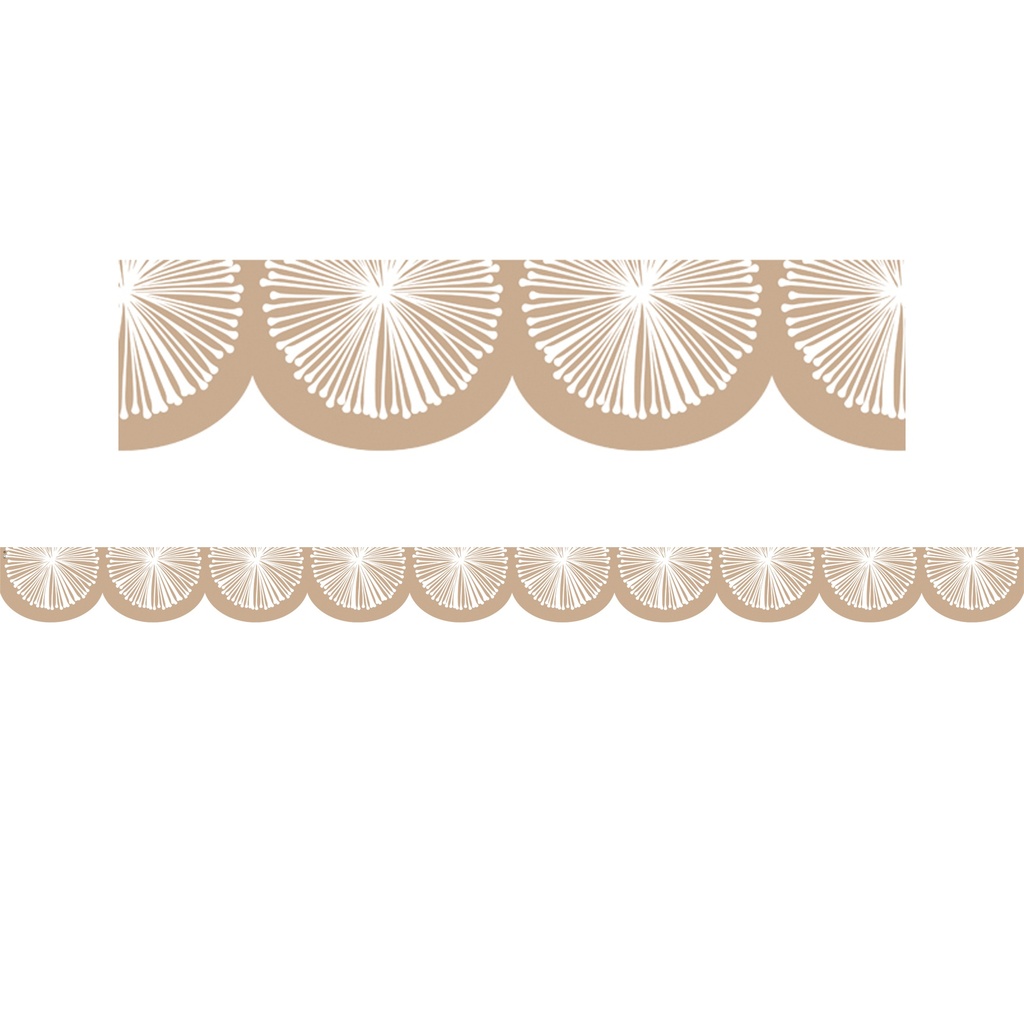 Natural Poms Scalloped DieCut Border Trim