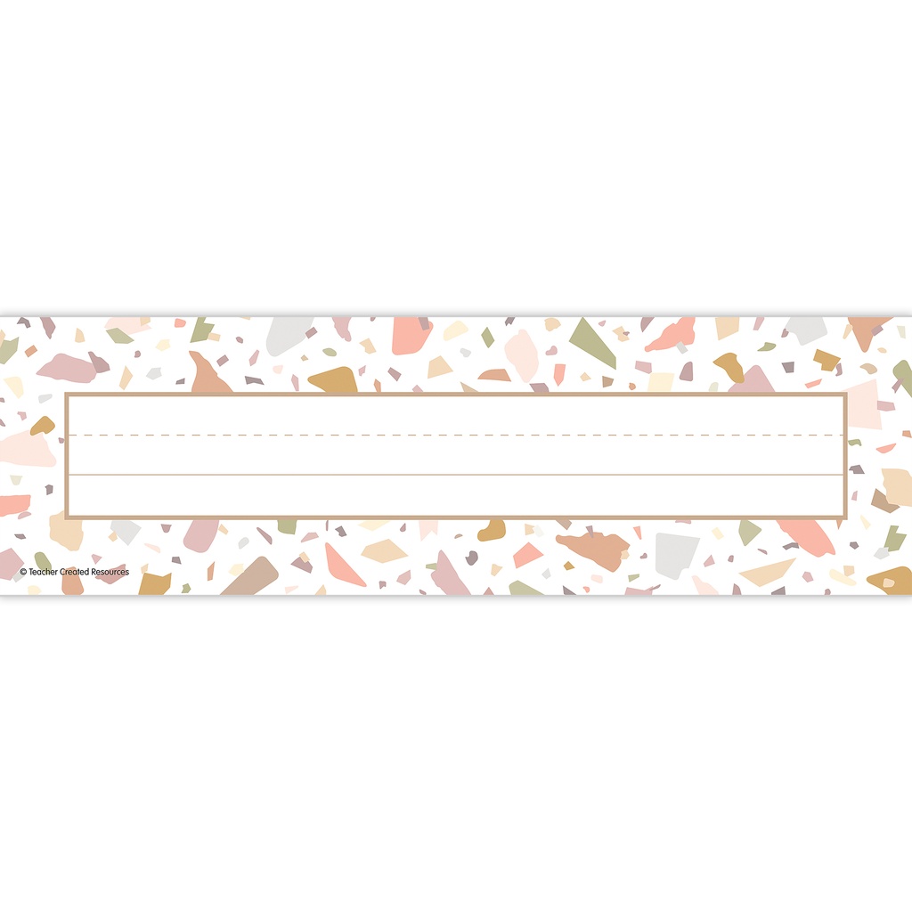 Teacher Created Resources® Terrazzo Tones Flat Name Plates — 36 plates, 3-1/2" × 11-1/2"