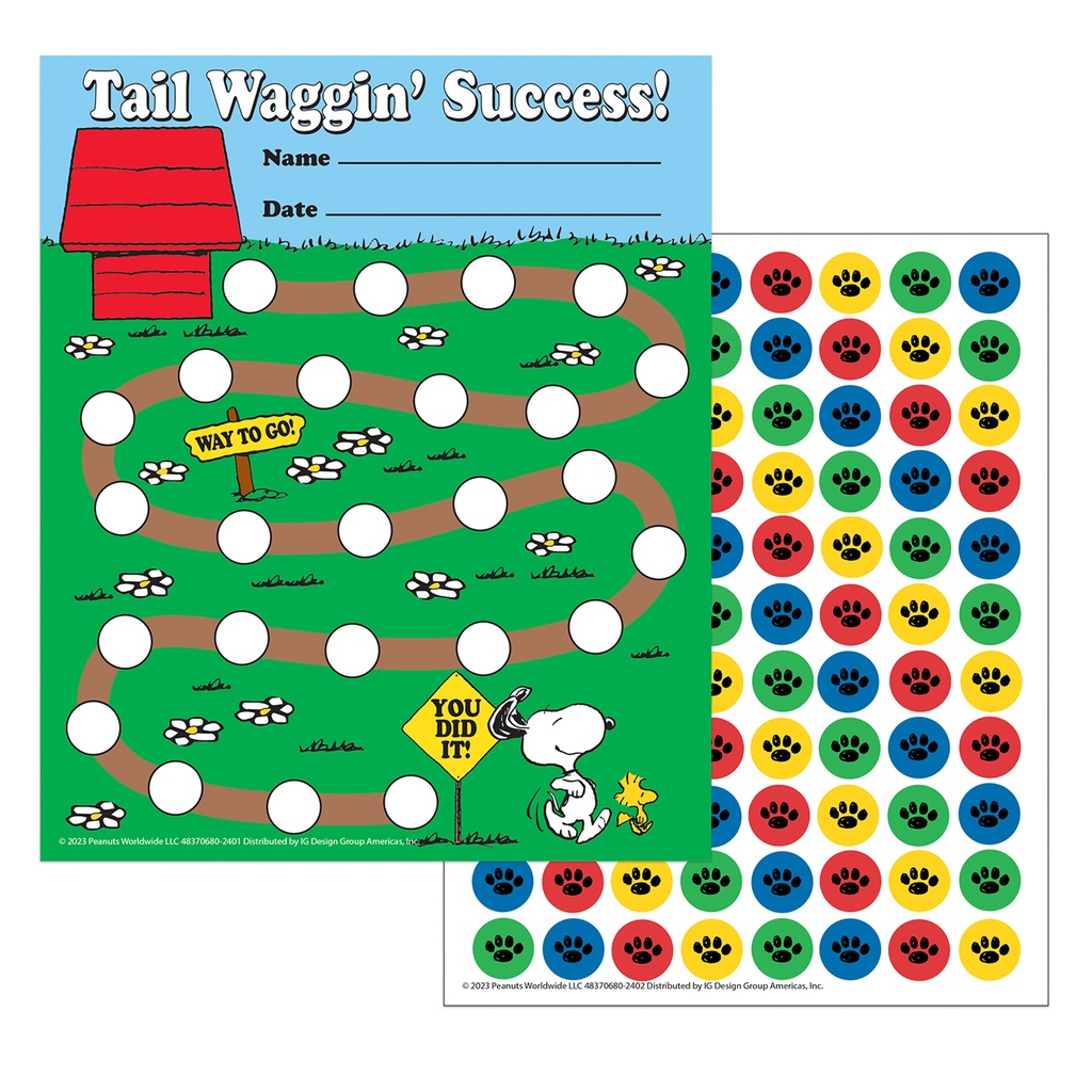 Eureka® Peanuts Mini Reward Charts with Stickers — 36 Charts & 700+ Stickers