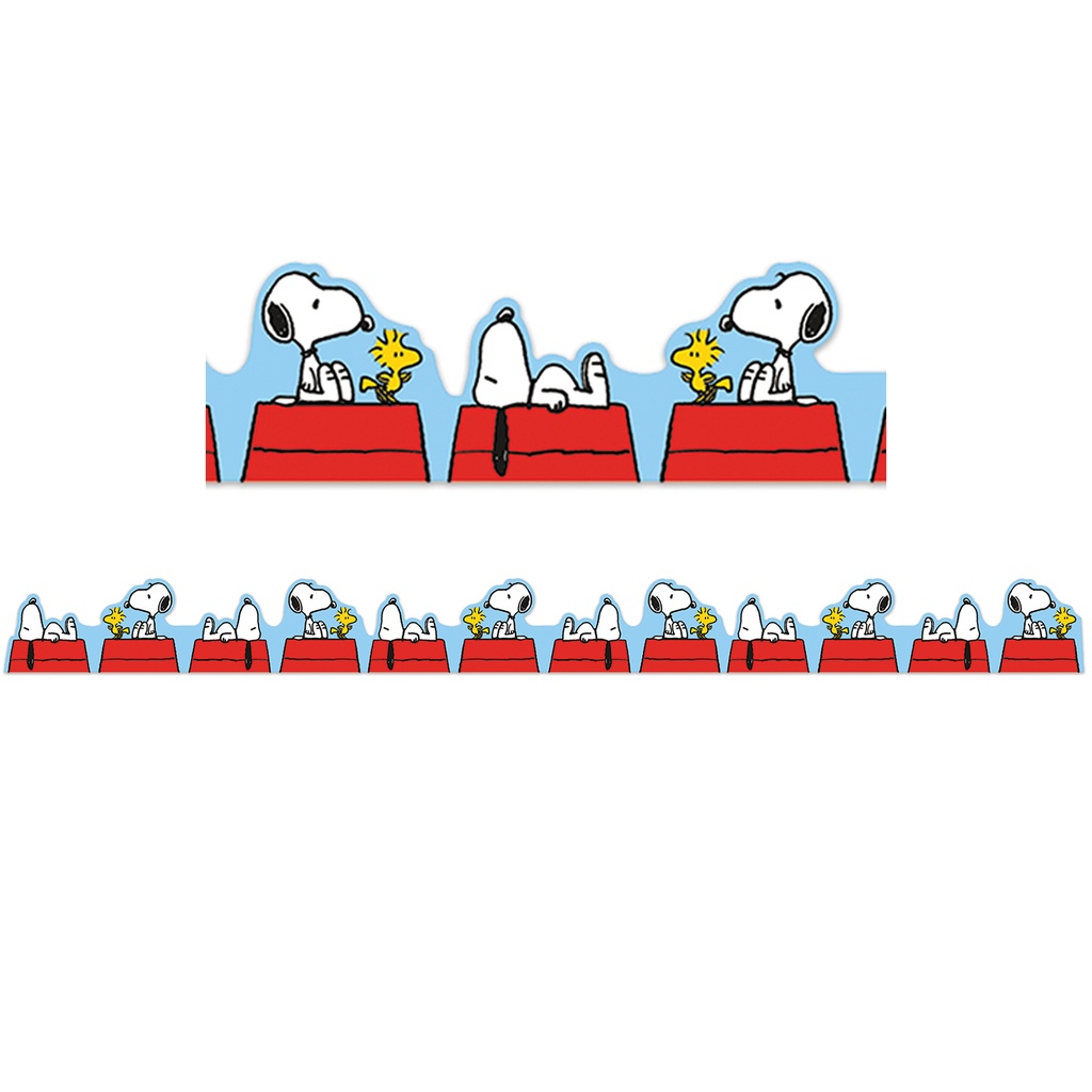 Eureka® Peanuts® Snoopy on Doghouse Extra Wide Deco Trim — 3-1/4" × 37" Strips, 12/Pack (37 ft)