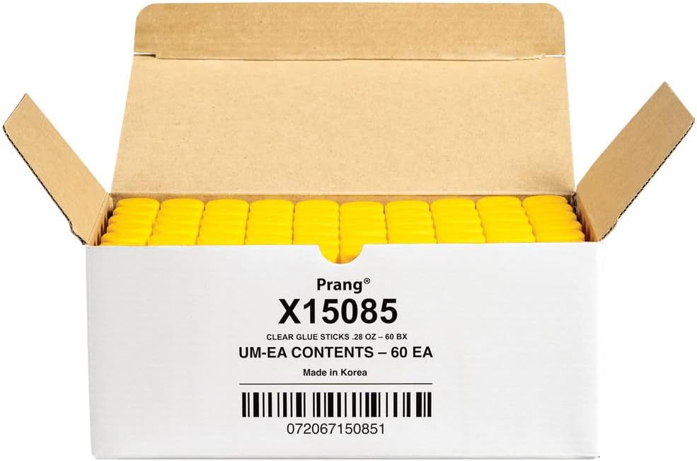 Prang® Washable Glue Sticks — Clear, 0.28 oz, 60‑Pack