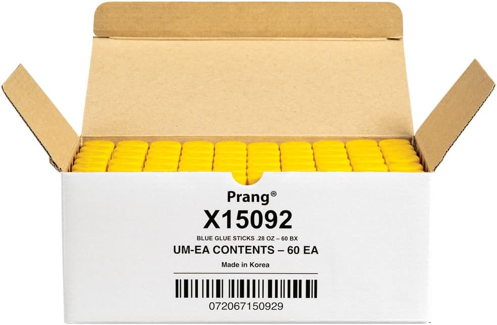 Prang® Washable Glue Sticks — Disappearing Blue, 0.28 oz, 60‑Pack