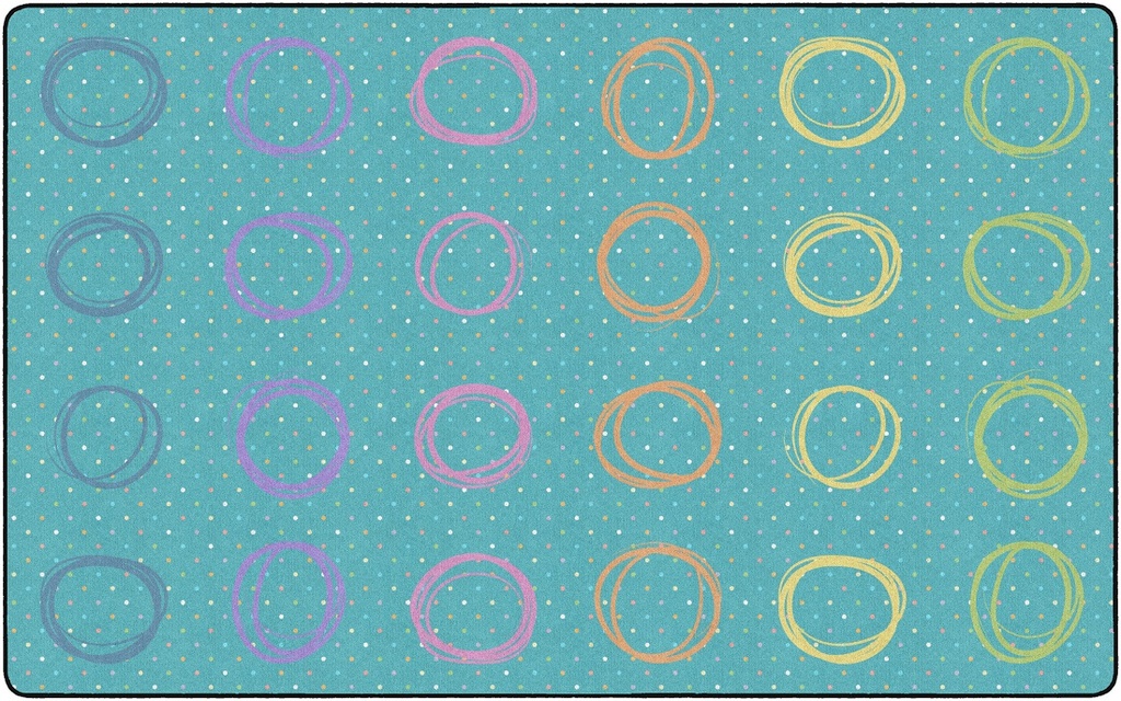 Smiley Circle Sampler Abstract Rectangle Rug