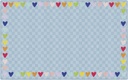 Schoolgirl Style Blue With Rainbow Hearts Border Rectangle Area Rug