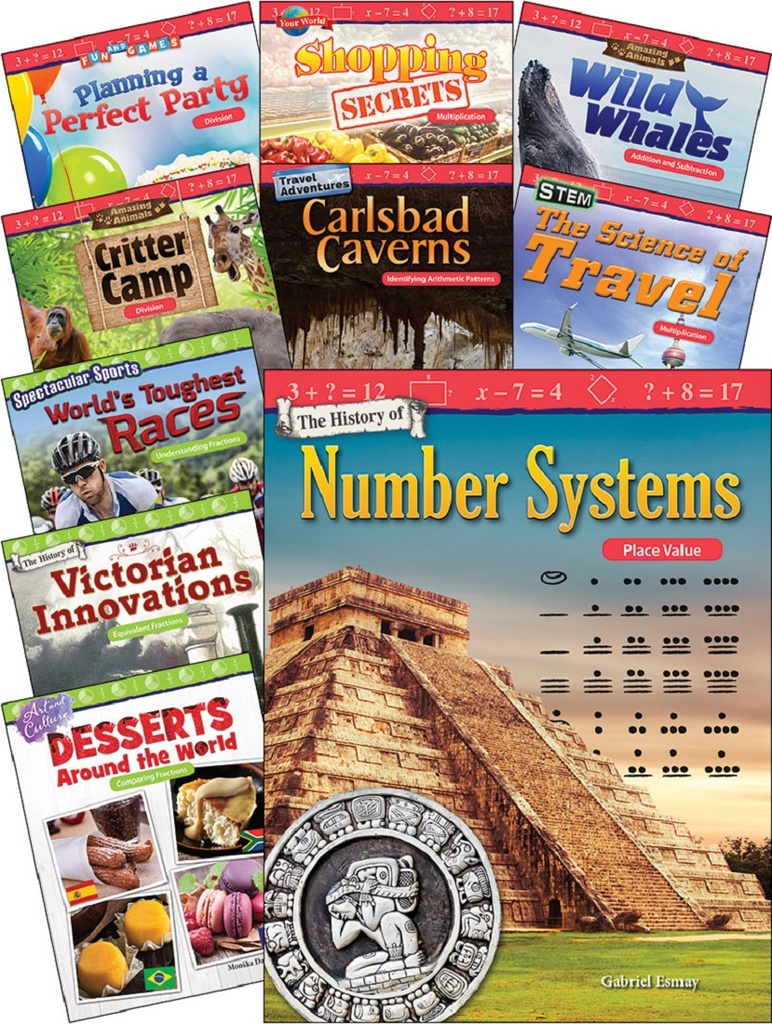 Operations, Algebraic Reasoning and Fractions for Third Grade, 10-Book Set