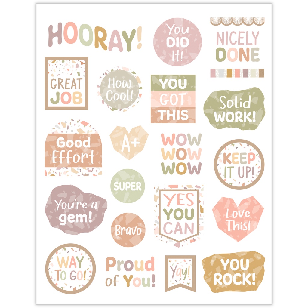 Teacher Created Resources® Terrazzo Tones Stickers — 120 stickers, 4 sheets