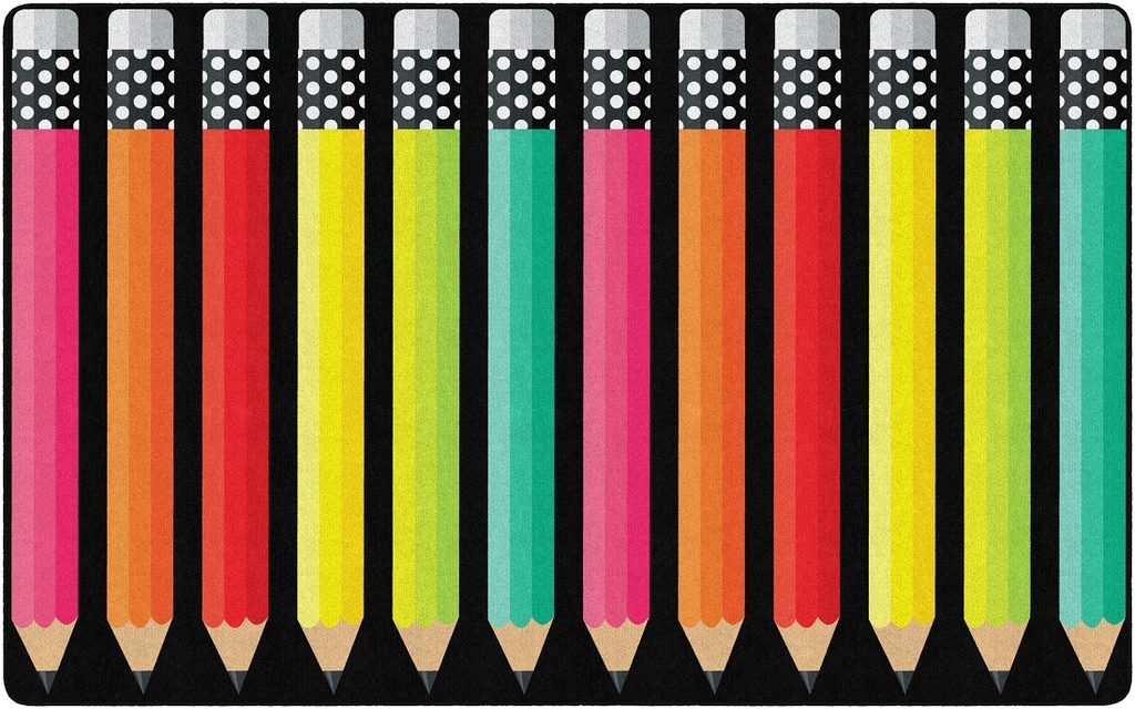 Black White & Stylish Brights Pencil Area Rug