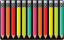 Black White & Stylish Brights Pencil Area Rug