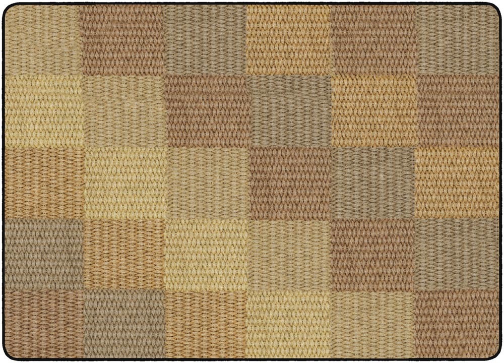 Cozy Basketweave Blocks Area Rug
