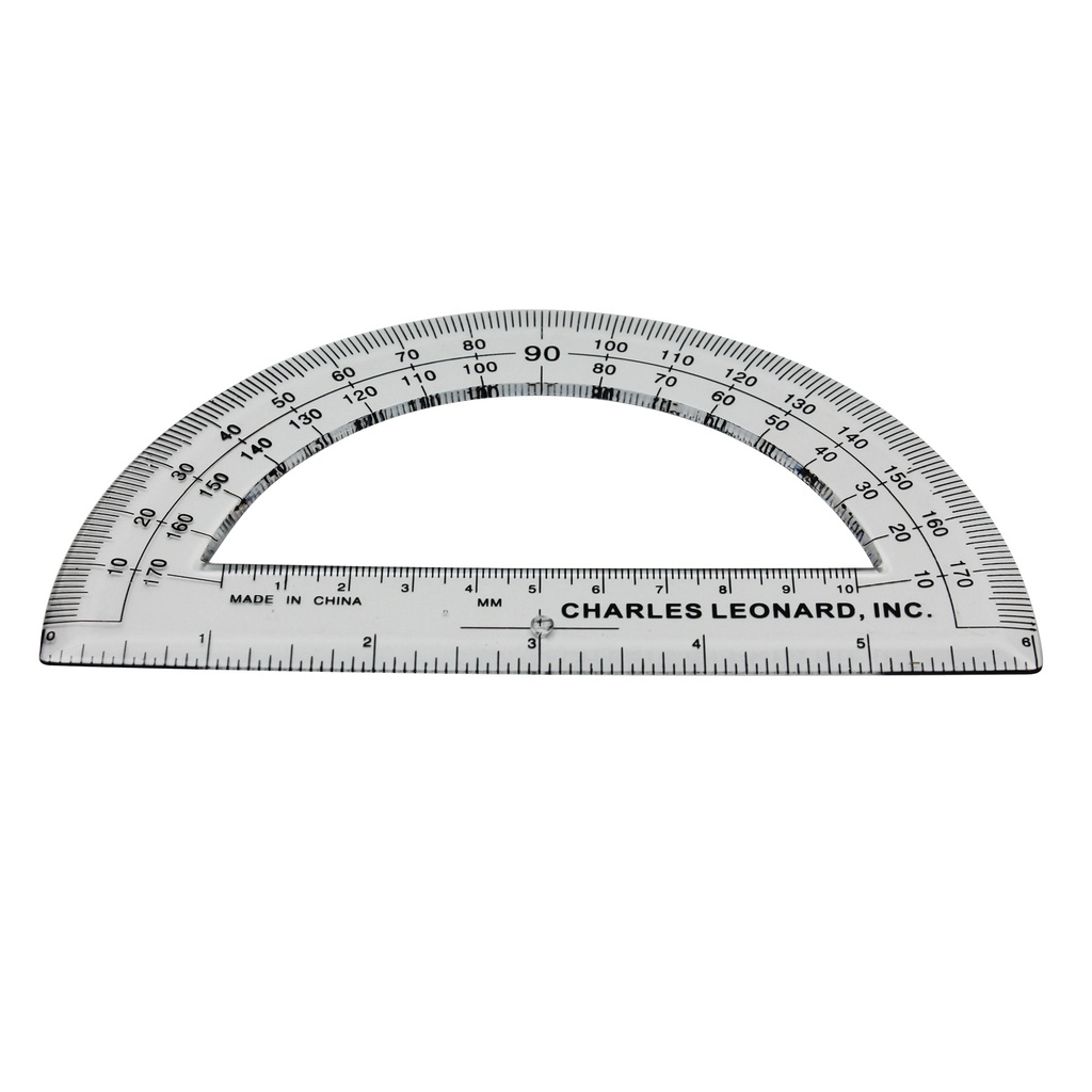 6 inch Clear Plastic Protractor         Each