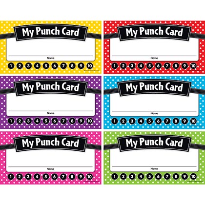 60ct Polka Dot Punch Cards