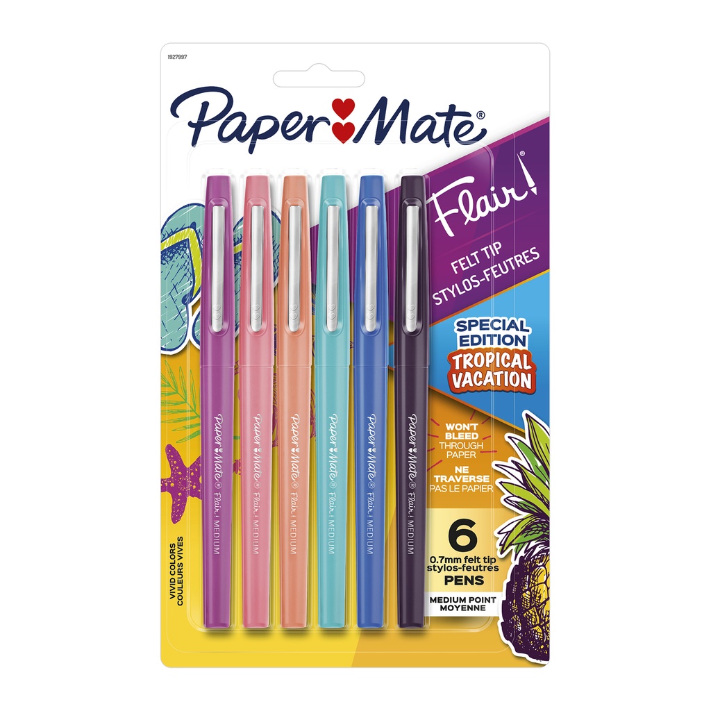 6ct Paper Mate Medium Flair Tropical Colors Pens Set