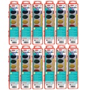 Semi-Moist 8 Colors Oval Pan Watercolor Paint Sets with Brush 12 Sets