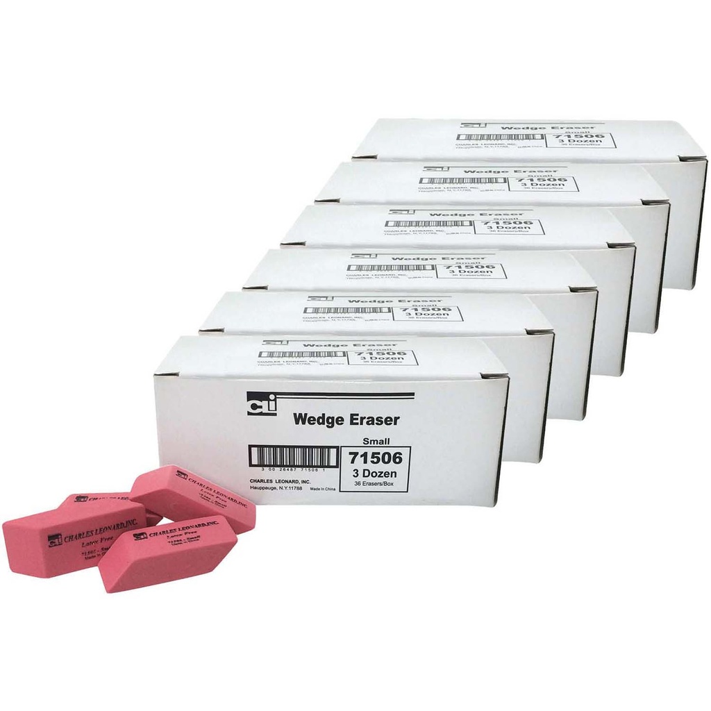 Small Synthetic Latex Free Wedge Pink Erasers 216ct