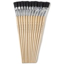 Natural Bristle Long Handle Size 18 Flat Easel Brushes Pack of 12