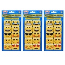 Ashley Productions® Non‑Magnetic Mini Whiteboard Erasers, Emotions Icons — 3 Packs (30 mini erasers)